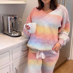 NWT RED DRESS BOUTIQUE Rainbow Knit Matching Set